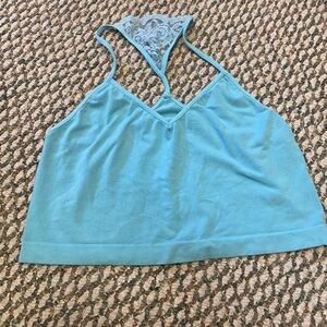 M. Rena Teal bralette with lace detail